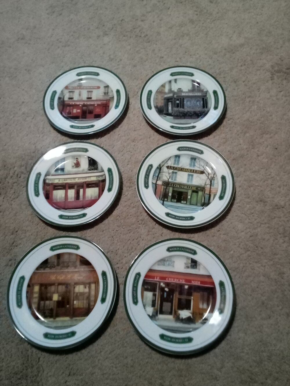Williams Sonoma A. Renoux Bistro & Shops 8 Inch Dessert Plates Set Of 6 NICE!